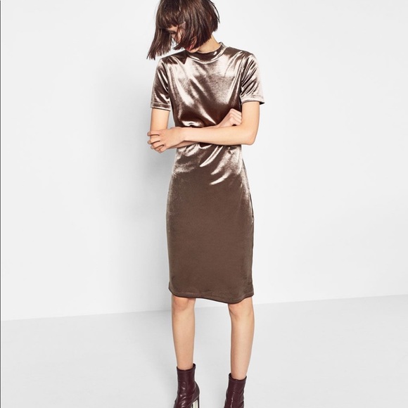 Zara Dresses & Skirts - Zara Silver Velvet Dress